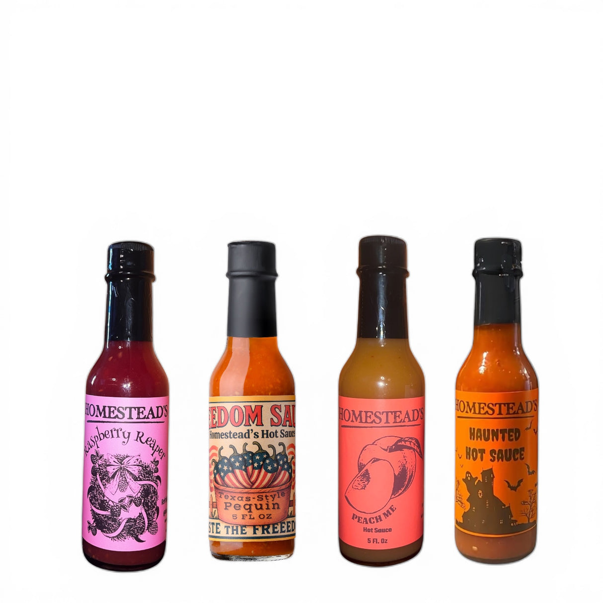 Craft Flavor Gift Set, Homestead’s Hot Sauce, Four Pack, Handcrafted Hot Sauce, Healthy Hot Sauce, Craft Gift Set, Hot Sauce, Spices and Seasoning, Sauces