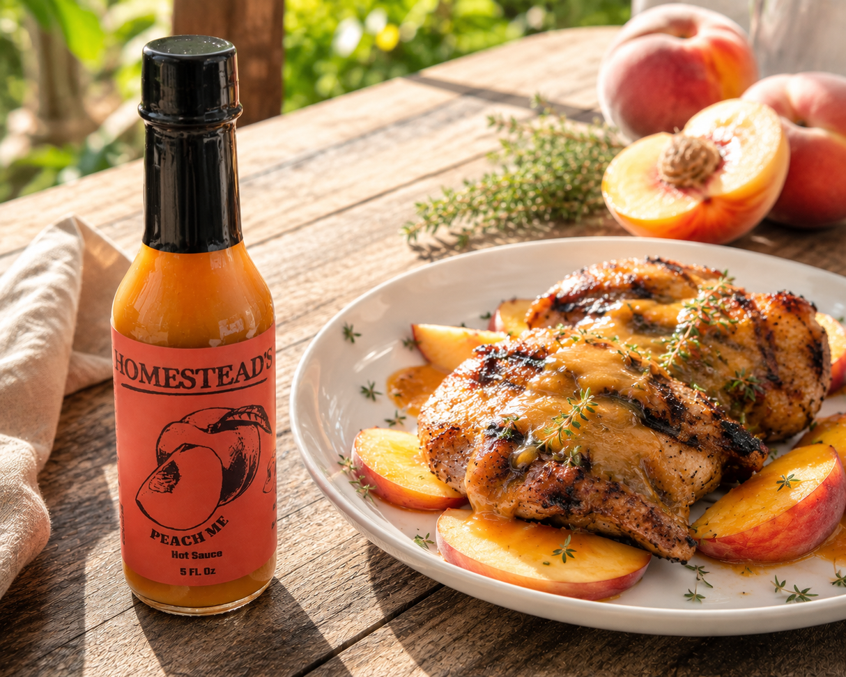 Peach Me Hot Sauce, Homestead’s Peach Me, Sweet & Spicy, Flavors, Dips, Sauces, Spices
