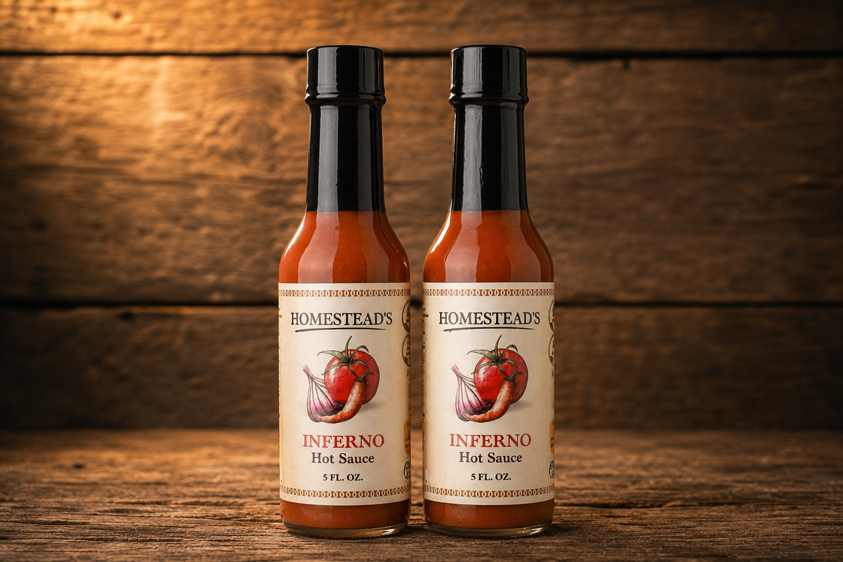 HOMESTEAD'S Inferno Hot Sauce Duo, Kosher & Vegan