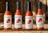 HOMESTEAD'S Hot Sauce 4-Pack, Inferno, Datil Pepper, Gourmet Blend & Green Chili, 5 oz Each, No Sugar Added, Vegan, Low Sodium